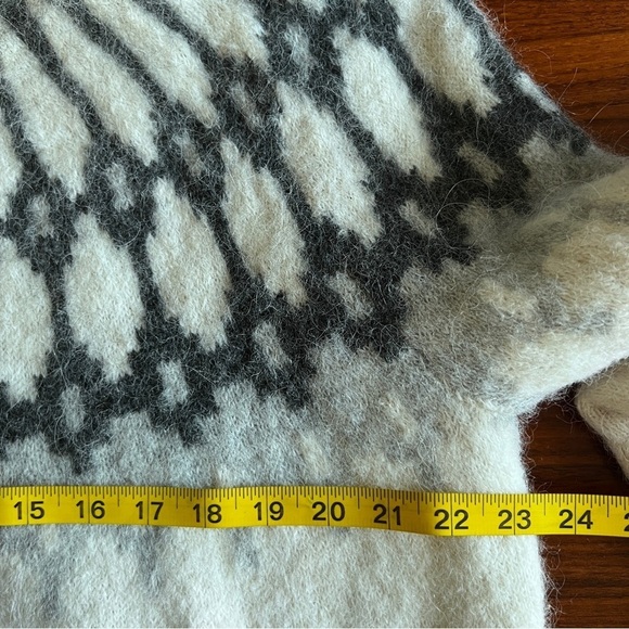 Banana Republic Fair Isle Mock-Neck Alpaca Sweater in Transition Cream size XL - Picture 13 of 14